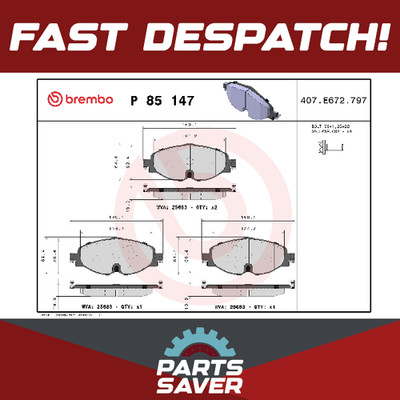 Brake Pads Set fits SKODA OCTAVIA Mk3 1.8 Front 12 to 17 CJSB Brembo 2K5698151
