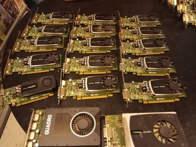 Lot Of 17 Nvidia Quadro Gpu 14- 600 1- K600 1- M2000 1- 2000D Untested As Is 