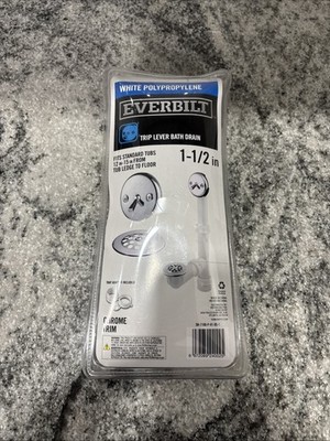 NEW Everbilt Trip Lever Bath Drain 1-1/2'' Polypropylene Chrome Trim 214 126 (sw)