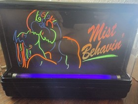 Vintage 1980's Gemini Display Nuon Klocks [MIST BEHAVIN'] Neon Blacklight RARE!!