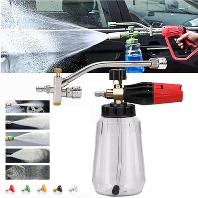 #ad 1 4” Pressure Washer Foam Cannon with Dual Connector Double Tip Attachment US $20.98