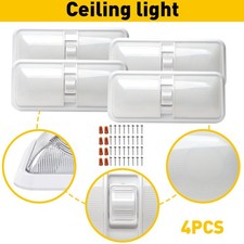 12V LED Ceiling RV Dome Light Interior Lamp 4500K for w/Switch Trailer Camper 4x