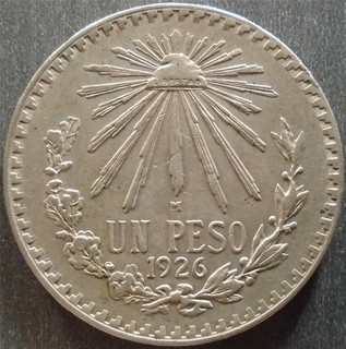 Mexico Silver Un Peso 1926M toned
