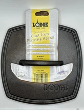 Lodge Seasoned Cast Iron Panini Press 8.25-Inch Made In USA Restaurant Quality 