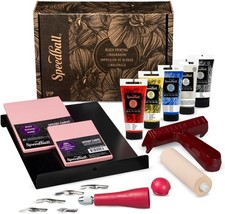 Deluxe Block Printing Kit - Premium Lino Cutters, Linoleum Blocks for Printmakin