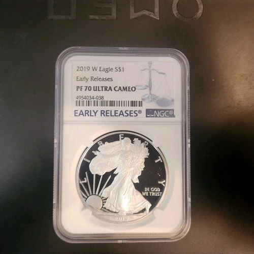 2019-W American Silver Eagle PF70 UCAM NGC Early Release Brown Label