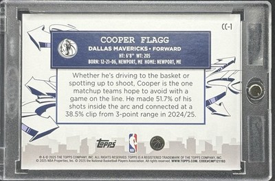 Cooper Flagg RARE ROOKIE RC SHIMMER GRAFFITI REFRACTOR INVESTMENT