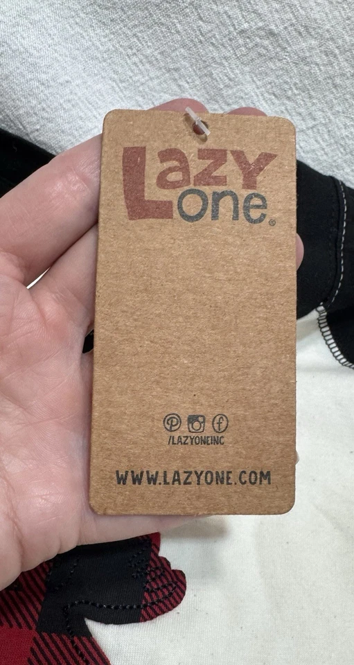 NWT Lazy One Moose Pajamas Set Size S Small Shirt & Pants Red Plaid Women’s - Image 3 of 4