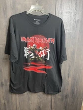 Iron Maiden Senjutsu Eddie Archer Kanji  T-shirt Adult 2XL Black NWOT
