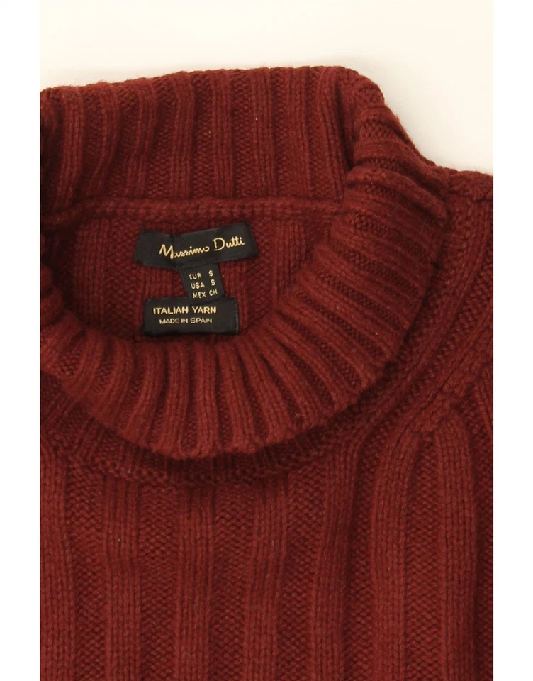 Suéter feminino MASSIMO DUTTI gola tartaruga Reino Unido 10 pequeno marrom CP03 - Imagem 3 de 3