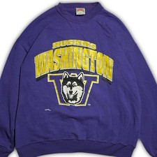 Vintage Nutmeg Washington Huskies Crewneck Pullover Sweater USA made size LARGE