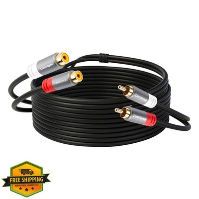 Lamroyce 2 RCA Extension Cable 50 Feet Male to Female Audio Video