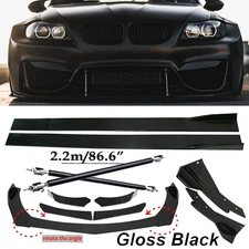 Front Bumper Lip Spoiler Side Skirt Body Kit Glossy For 328i 335i E90 E60