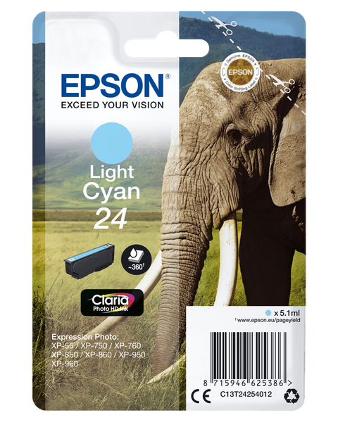 Epson C13T24254012 Elefant Light Cyan Druckerpatrone #1907279-image