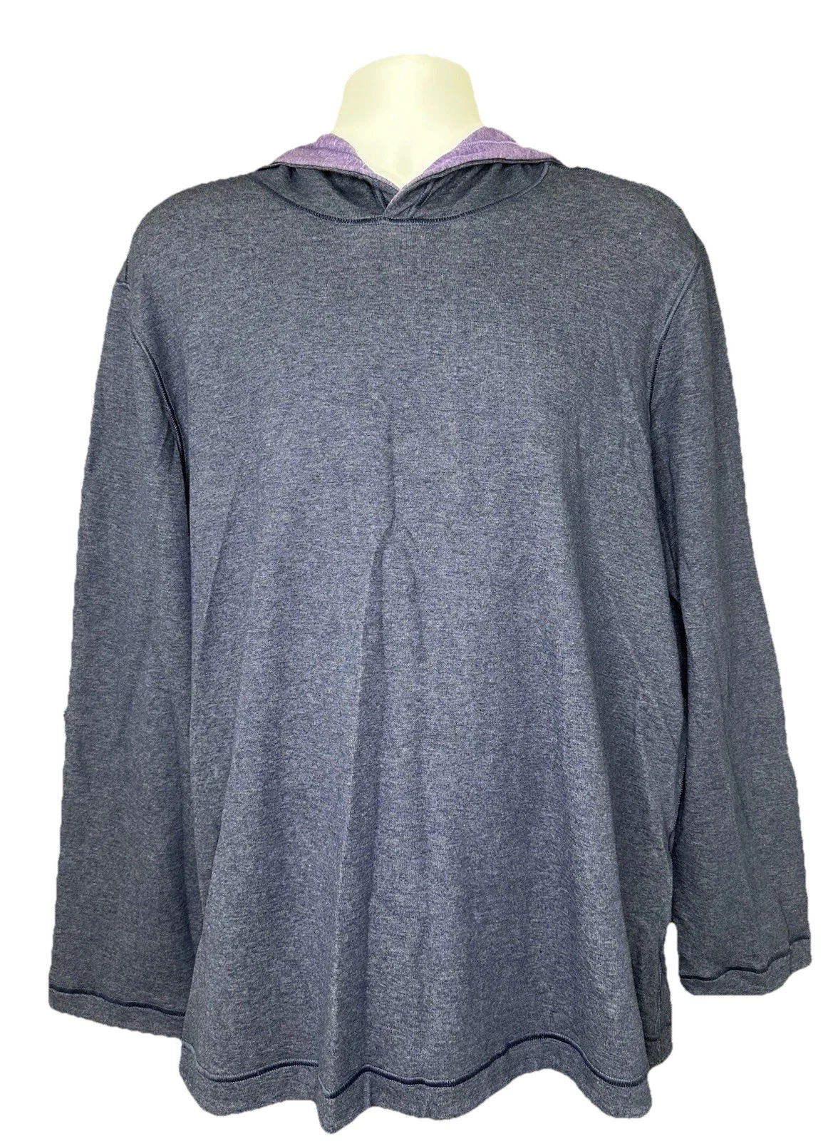NWT Wilkens Bros Knit Heritage XL Reversible Navy Purple Hooded Lightweight