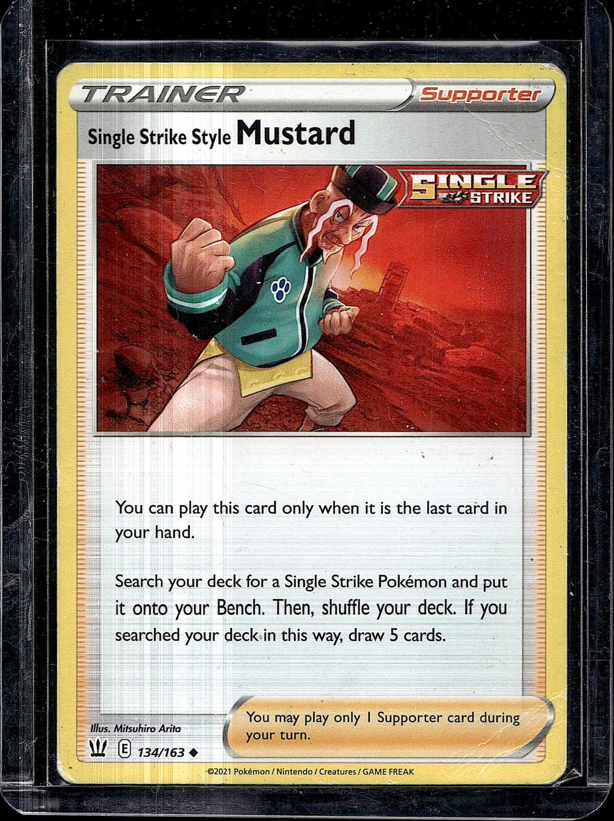 Single Strike Style Mustard 134/163 Battle Styles Non Holo LP Pokemon Card