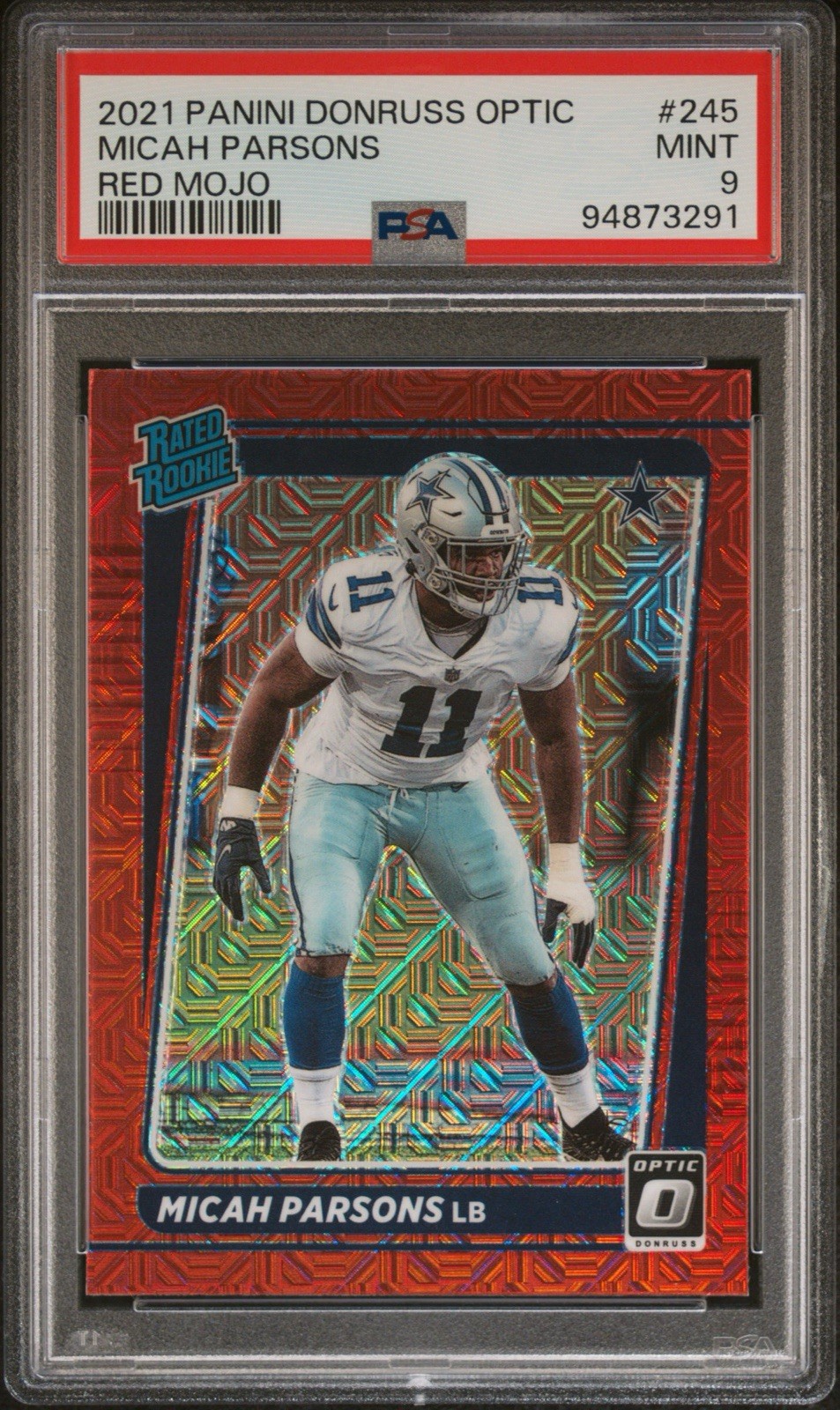 Micah Parsons Panini Donruss Optic #245 Red Mojo