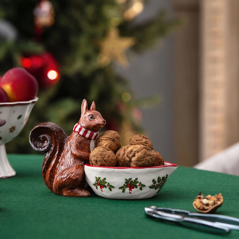 Ciotola Scoiattolo Natale Agrifoglio Villeroy & Boch Toy's Fantasy Porcellana, fotografia 4 di 9