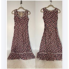 Vintage Handmade Prairie Dress Long Maxi Primitive Cottagecore Womens Small