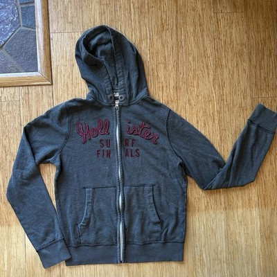 Hollister Zip Hoodie Jacket Charcoal Gray Surf Finals Women s XL - Please Read