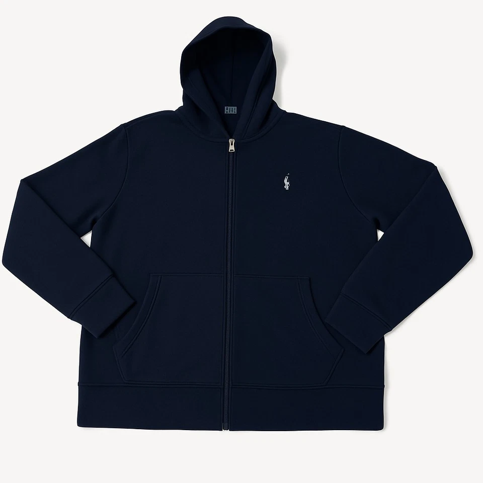 Polo Ralph Lauren Navy Blue FULL ZIP Hoodie Sweatshirt Sz XL Women's EUC - Image 2 of 4