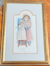 Holly Hobbie Framed Matted Illustration Art Print Girls Children Portrait