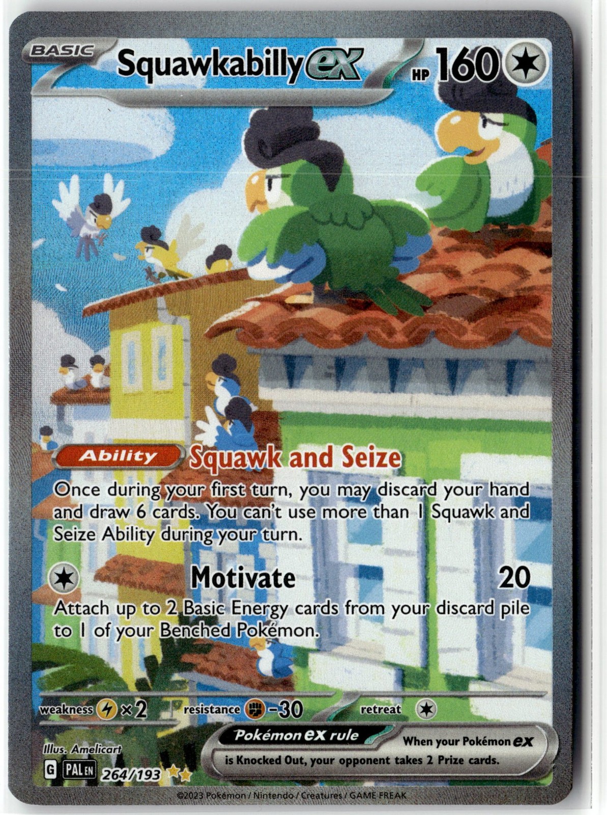 Pokemon Squawkabilly ex - 264/193 - Paldea Evolved - Holofoil NM