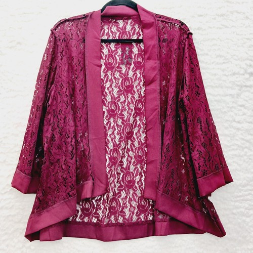 Kimono Size XL Burgundy Lace Romantic Goth Boho Festival Couquette Whimsycore - Picture 11 of 13