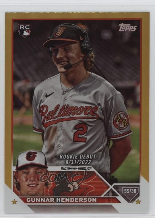 2023 Topps Update Rookie Debut Gold Foil Gunnar Henderson #US18 Rookie RC 04eb