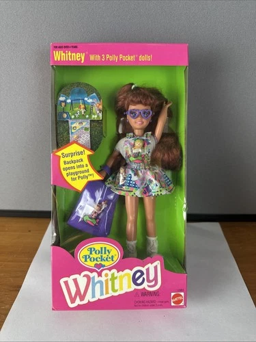 NIB Polly Pocket Vintage 1994 Whitney Doll Mattel #12983 W/ 3 Polly Pocket Dolls