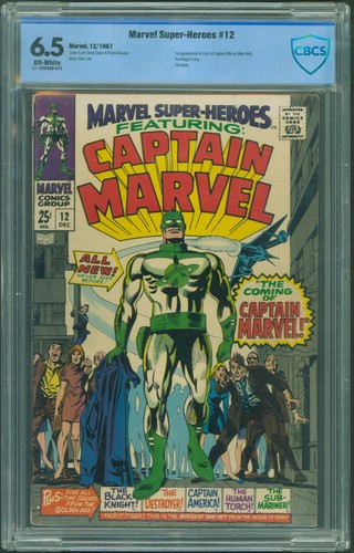 Marvel Super-Heroes #12 (1967) CBCS 6.5 1st Captain Marvel & Origin! KEY ISSUE!!
