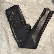 Jane And Bleecker Leggings Womens Medium Black Faux Leather High Rise Stretch