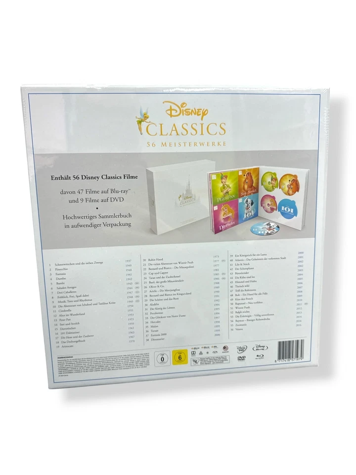 Disney Classics Komplettbox Limitierte Auflage 2020 47 Bluerays + 9 DVDs NEU OVP - Immagine 2 di 2