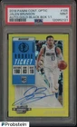 2018-19 Contenders Optic Gold Ticket Jalen Brunson RC AUTO 1/1 BLACK BOX PSA 9