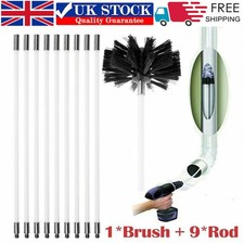 11pcs Flexible Chimney Sweep Sets Flue Sweeping Brush & Rod Soot Cleaning Rods