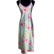Women's Y2K Medium Jones NY Satin Lace Maxi Slip Dress Coquette Romantic Fairy