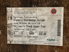 TICKET Sheffield United v Manchester United 2006 2006/07 Premier League