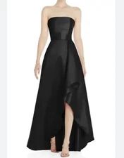 Alfred Sung Women's Off The Shoulder Satin Gown,sz 8R,New, Black