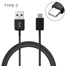 Black USB-A To Type-C Connector Fast Data Transfer Charging 3 Feet Round Cable