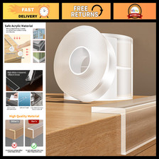 3-Pack Baby Proofing Edge Protector Strip, Clear Corner Bumpers, 1.57in x 9.84ft
