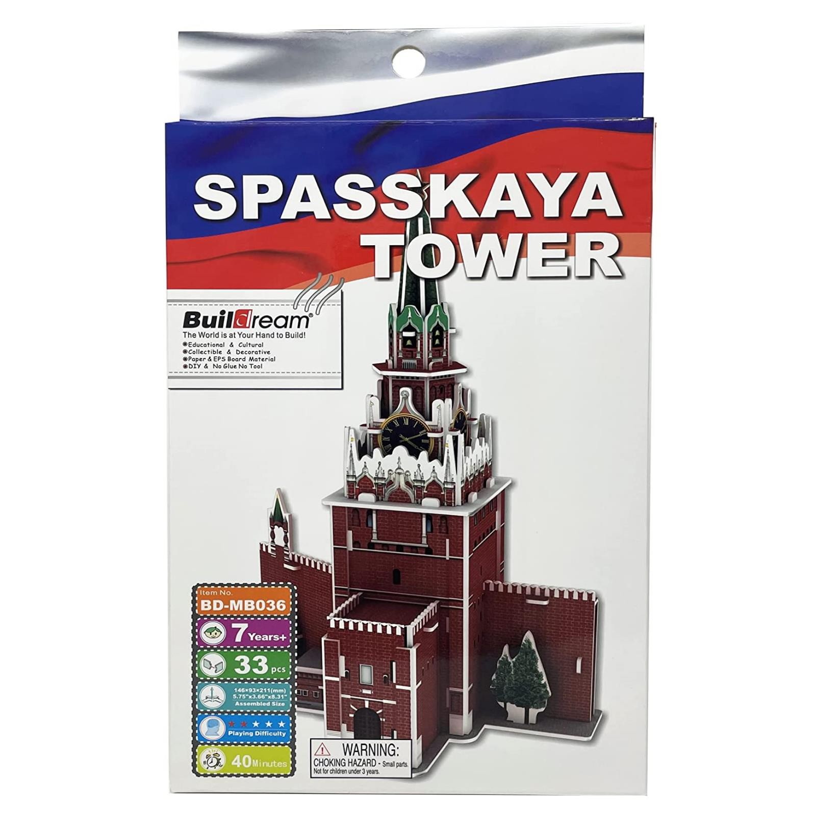 Edu-Sci Famous Moscow Historic Landmarks 3D Building Puzzle - Spasskaya Tower