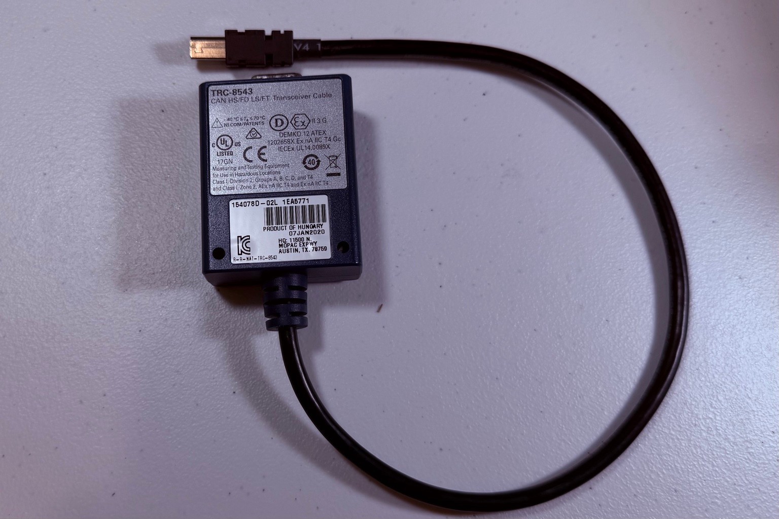 NI National Instruments TRC-8543 CAN HS/FD LS/FT Transceiver Cable Untested