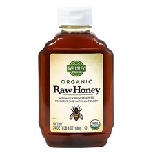 Wellsley Farms Organic Raw Honey, 100 Pure, USDA 24 Ounce Pack of 1