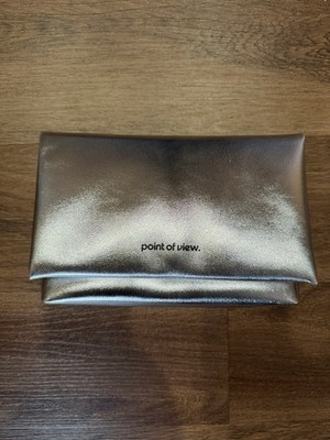 Point Of View POV Beauty chrome silver makeup bag