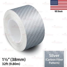 1-1/2" Vinyl Pinstriping Pin Car Styling Tape Sticker 38mm CARBON FIBER SILVER