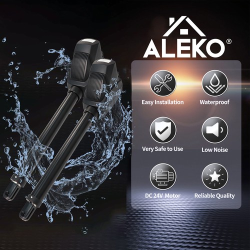 Operador de apertura de puerta oscilante eléctrico ALEKO para puertas dobles 36 ft 1760 libras - Imagen 5 de 12