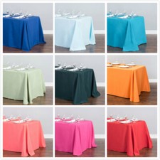 LinenTablecloth 90 x 156 in. Rect Poly Tablecloths,33 Color Wedding Event Party
