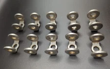 Lot of 10 Metal Threaded Brackets  Steel Hickey Parts for Lamps