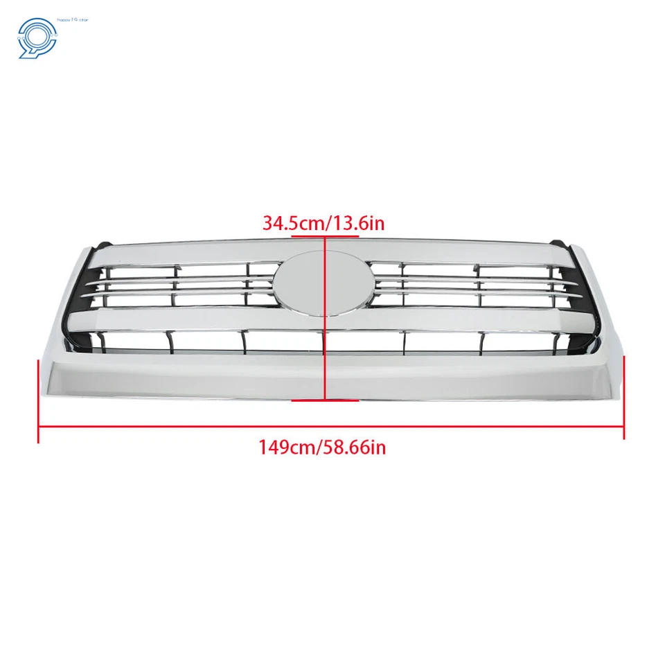 Fit For 2014 15-2021 Toyota Tundra Plastic Front Bumper Grille Assembly Chrome Foto 3 de 4