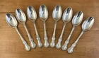 8 ANTIQUE GORHAM "FLEURY" STERLING SILVER TEA SPOON SPOONS - 5 3/4" 250.2 Grams